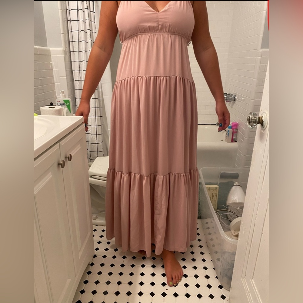 Lulu's Blush Pink Gathered Dress